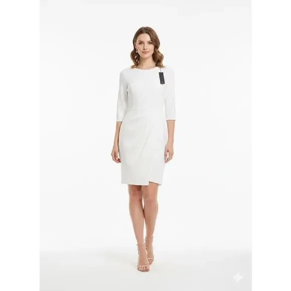 Lulus NWT White Wrap Style Tulip Mini Dress - Size Small - Picture 2 of 11